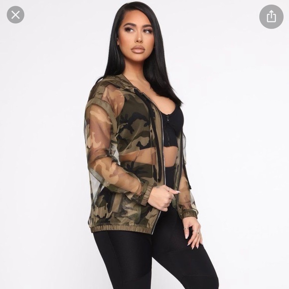 Fashion Nova Jackets & Blazers - Camo Mesh Jacket